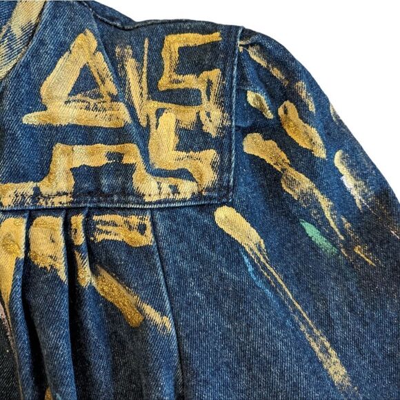 Vintage 80s Hand painted denim jacket - Picture 4 of 12
